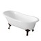 Aqua Eden Clawfoot Bathtubs, 66.94 L, 30.69 W, White/Oil Rubbed Bronze, Cast Iron VCTND673122ZB5 - alternate 1